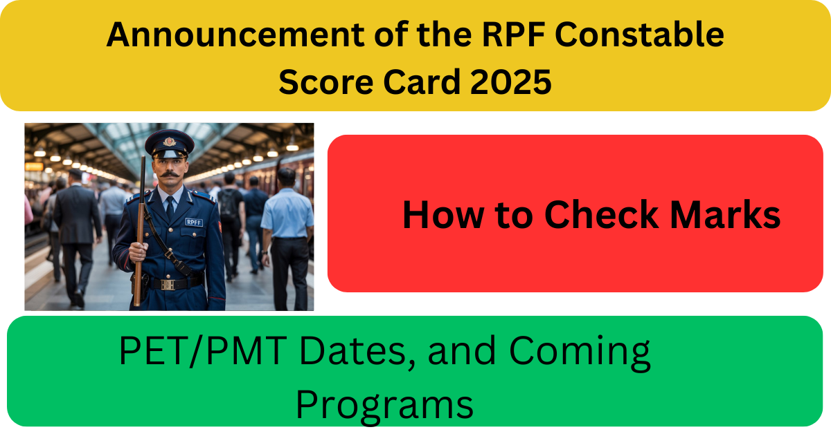 Announcement of the RPF Constable Score Card 2025: How to Check Marks, PET/PMT Dates, and Coming Programs